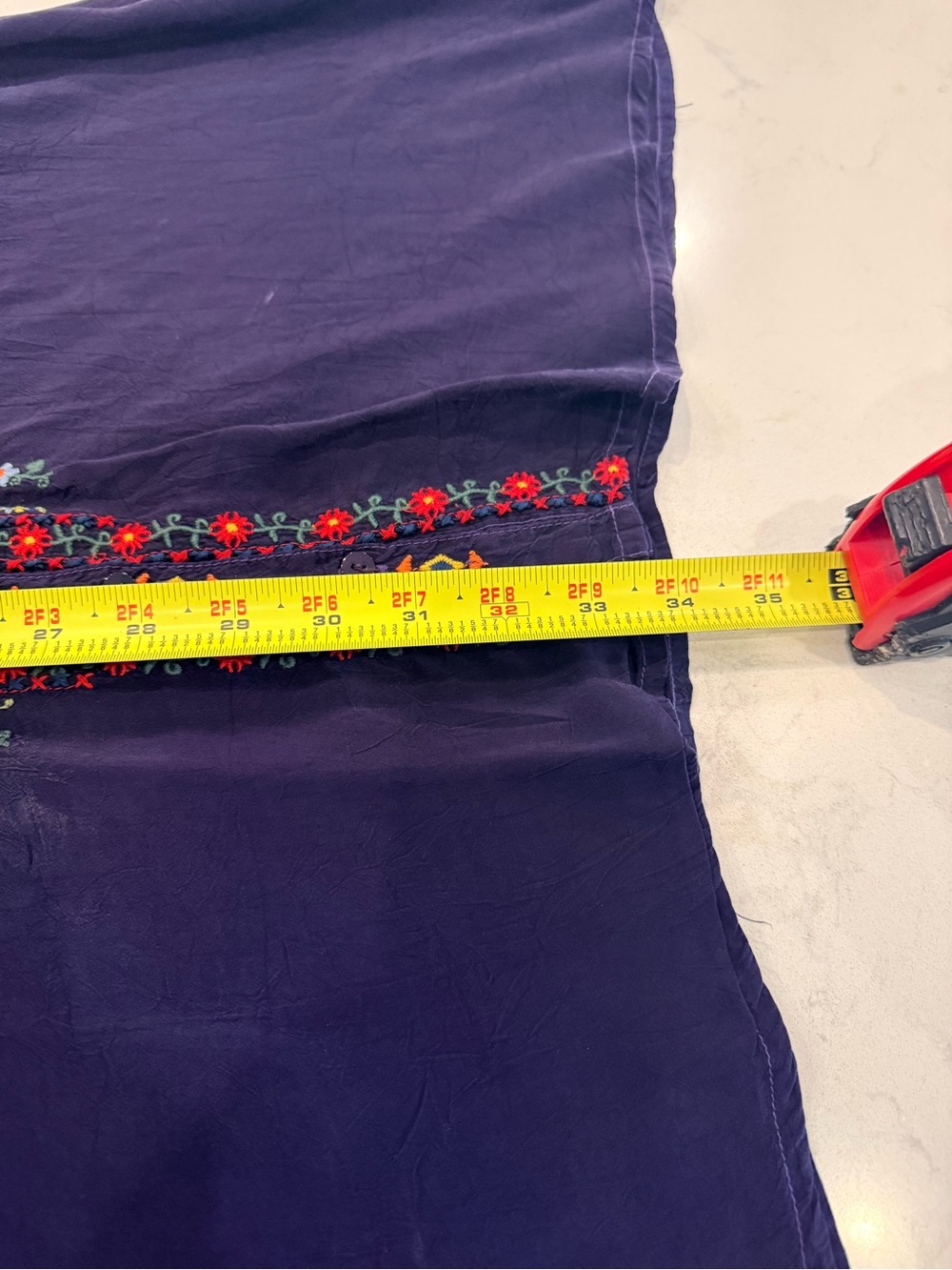 Johnny Was Embroidered V-Neck Boho Tunic Top - Purple - Picture 6 of 8